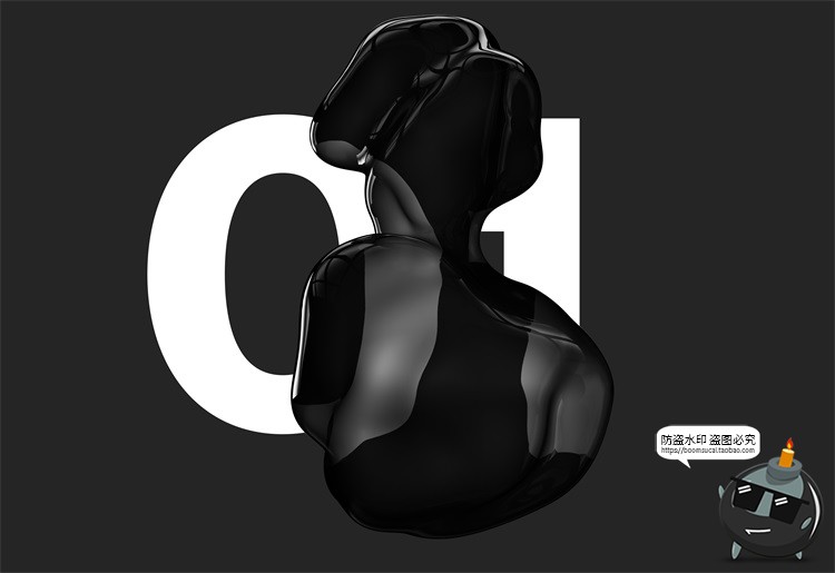 图片[6]-黑色液态玻璃气泡失真抽象变形水滴PSD模板PNG免抠后期合成PS素材-设计猿