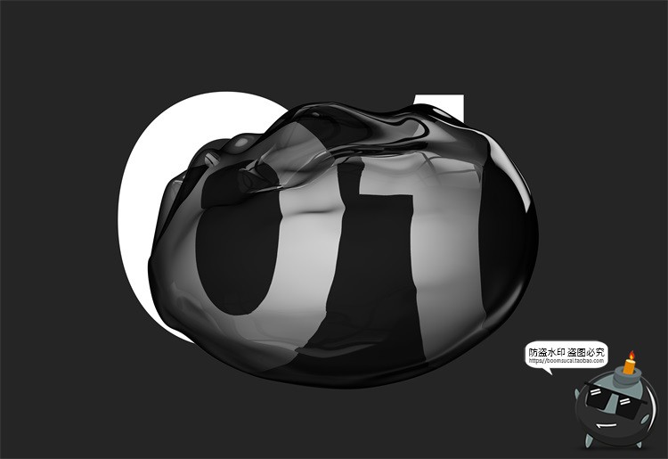 图片[7]-黑色液态玻璃气泡失真抽象变形水滴PSD模板PNG免抠后期合成PS素材-设计猿