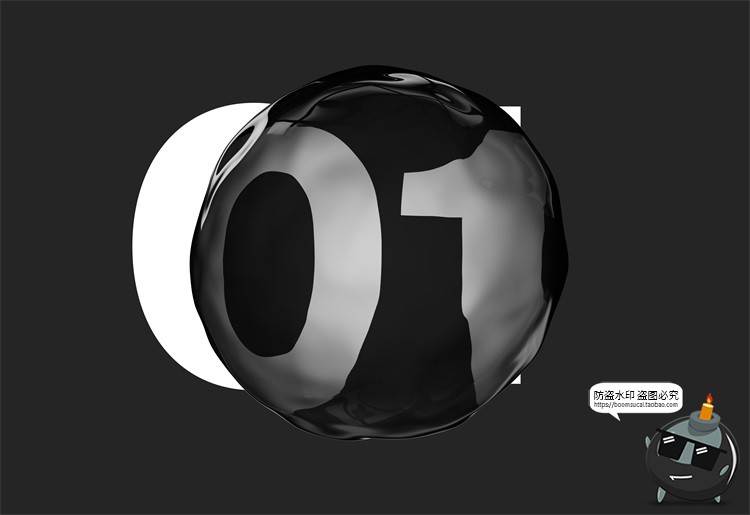 图片[8]-黑色液态玻璃气泡失真抽象变形水滴PSD模板PNG免抠后期合成PS素材-设计猿