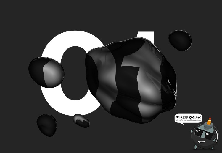 图片[9]-黑色液态玻璃气泡失真抽象变形水滴PSD模板PNG免抠后期合成PS素材-设计猿