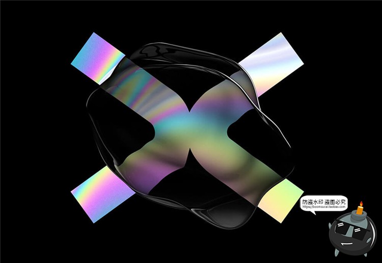 图片[17]-黑色液态玻璃气泡失真抽象变形水滴PSD模板PNG免抠后期合成PS素材-设计猿