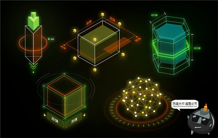 图片[2]-3D立体未来科技风赛博朋克元素几何物体图形装饰物PSD模板PS素材-设计猿