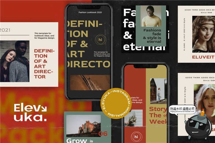 图片[3]-复古素色时尚品牌简约新品宣传广告海报图文排版PSD模板PS素材-设计猿