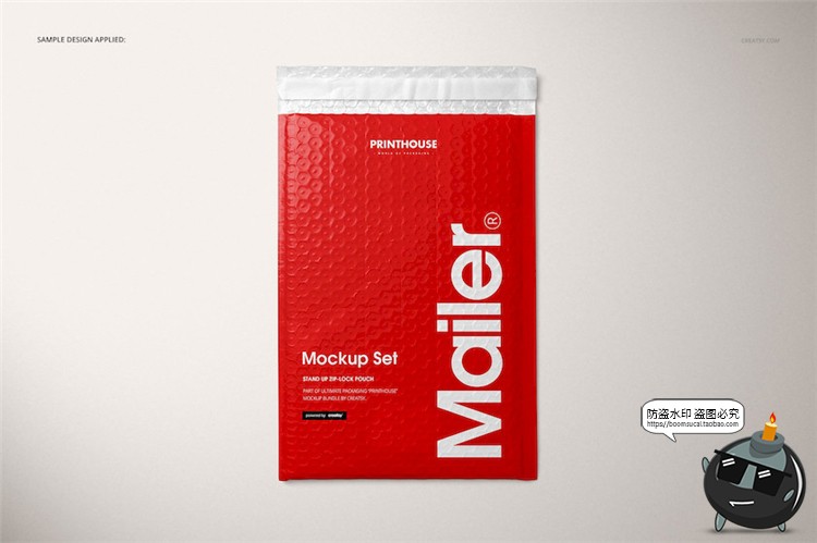 图片[2]-快递防震泡沫气泡自封袋外包装袋展示效果PSD模板智能样机PS素材-设计猿