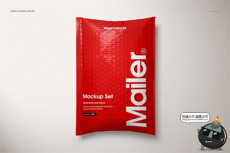 图片[3]-快递防震泡沫气泡自封袋外包装袋展示效果PSD模板智能样机PS素材-设计猿