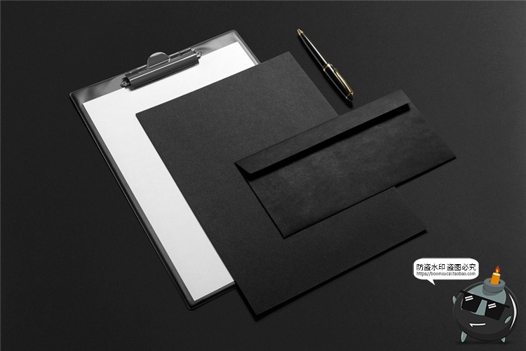 图片[4]-商务黑色企业品牌VI贴图展示LOGO办公用品文具PSD提案样机PS素材-设计猿