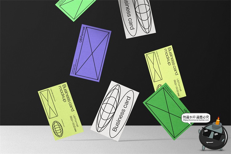 图片[6]-侘寂风质感商业名片卡片vi作品贴图展示效果PSD模板样机PS素材-设计猿