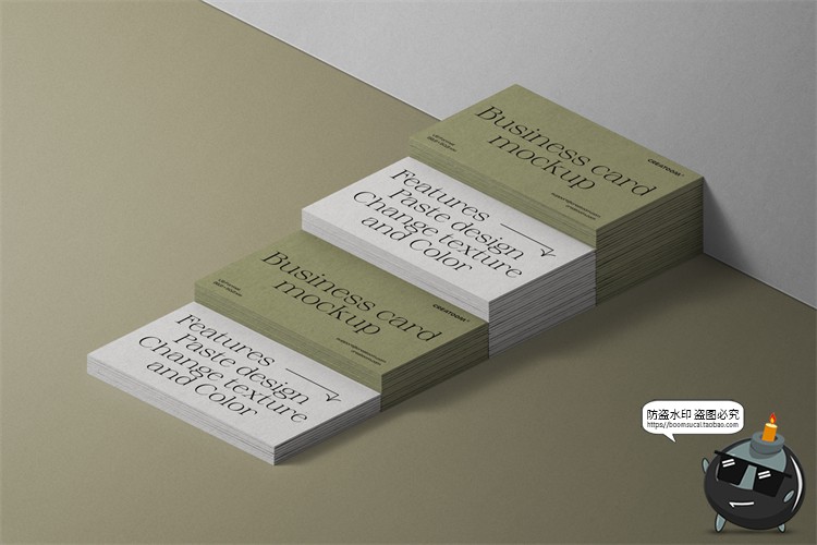 图片[9]-侘寂风质感商业名片卡片vi作品贴图展示效果PSD模板样机PS素材-设计猿