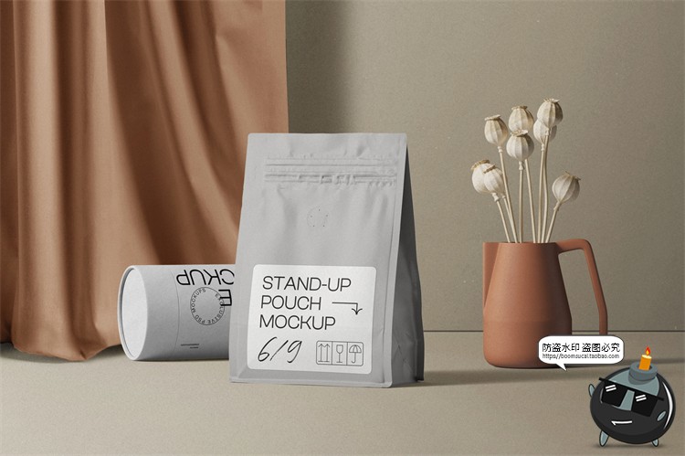 图片[17]-侘寂风复古咖啡品牌产品包装牛皮纸袋杯子样机贴图PSD模板PS素材-设计猿