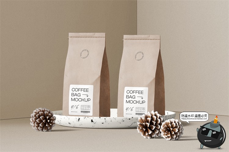 图片[19]-侘寂风复古咖啡品牌产品包装牛皮纸袋杯子样机贴图PSD模板PS素材-设计猿