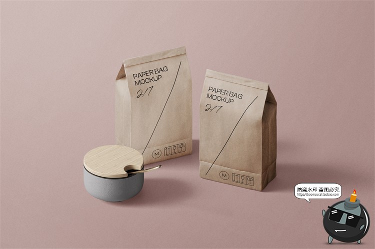 图片[21]-侘寂风复古咖啡品牌产品包装牛皮纸袋杯子样机贴图PSD模板PS素材-设计猿