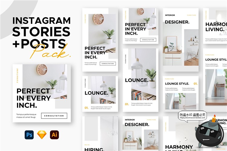 图片[1]-北欧文艺简约风格新品品牌故事宣传图文排版PSD模板PS素材-设计猿