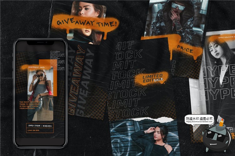 图片[4]-潮流街头风格潮牌品牌宣传故事个性海报图文排版PSD模板PS素材-设计猿