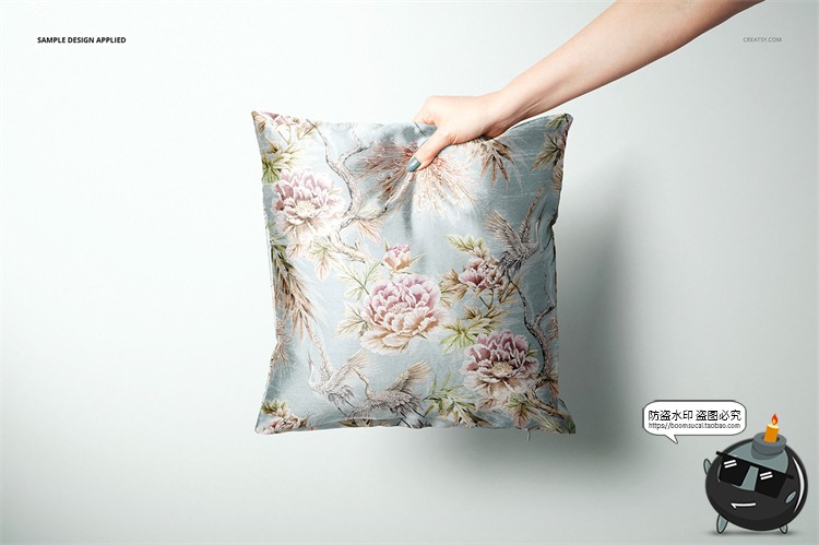 图片[8]-轻奢真丝靠枕靠垫正方形抱枕图案印花贴图展示样机PSD模板PS素材-设计猿