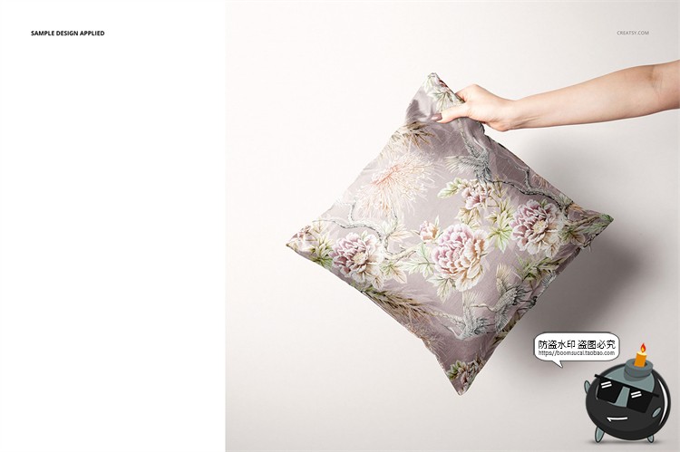 图片[9]-轻奢真丝靠枕靠垫正方形抱枕图案印花贴图展示样机PSD模板PS素材-设计猿