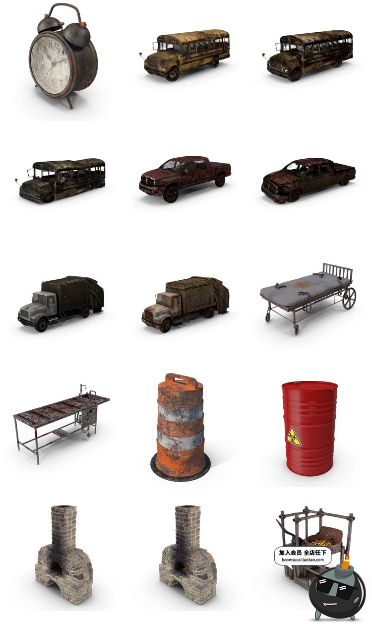 图片[1]-废墟风格破旧物品生锈工具装饰物后期合成PNG免抠图PSD图片PS素材-设计猿