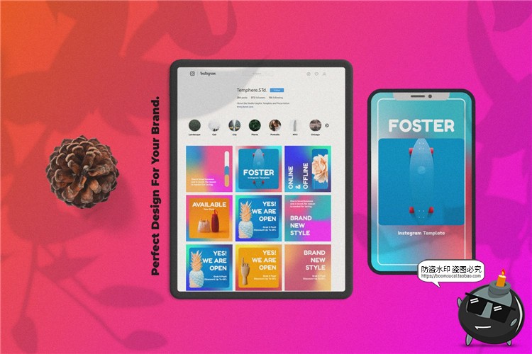 图片[4]-时尚渐变色系治愈风格多彩彩色广告海报图文排版PSD模板PS素材-设计猿