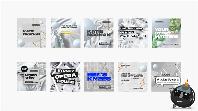 图片[3]-轻奢艺术时尚白银色液体抽象风格展示宣传广告海报PSD模板PS素材-设计猿