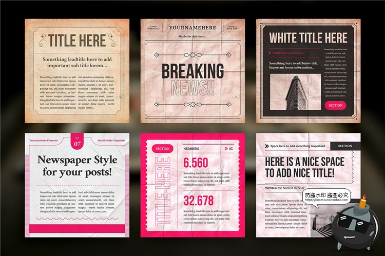 图片[2]-旧报复古发黄报纸风格图文排版文字宣传海报PSD模板AI矢量素材-设计猿