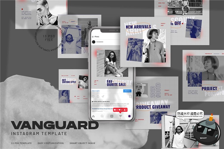 图片[1]-时尚街头复古单色服饰服装新品宣传海报图文排版PSD模板PS素材-设计猿