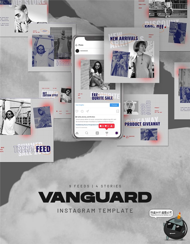 图片[2]-时尚街头复古单色服饰服装新品宣传海报图文排版PSD模板PS素材-设计猿