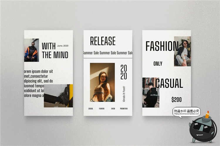 图片[8]-报刊报纸风格粗体黑字文案照片英文图片图文排版PSD模板PS素材-设计猿