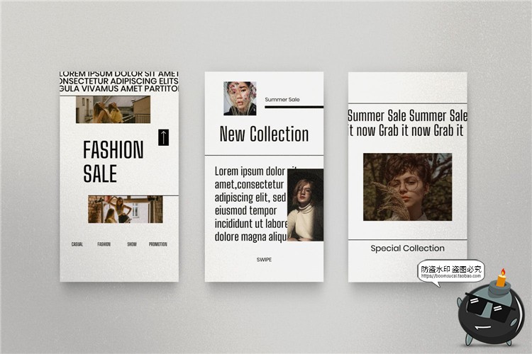 图片[9]-报刊报纸风格粗体黑字文案照片英文图片图文排版PSD模板PS素材-设计猿