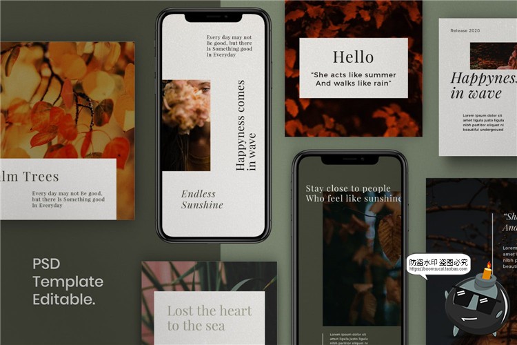 图片[3]-文艺风格品牌新品上新宣传广告海报照片图文排版PSD模板PS素材-设计猿