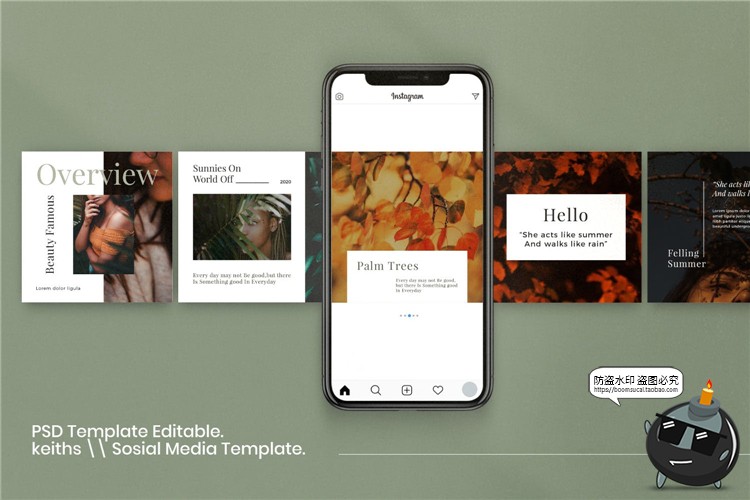 图片[5]-文艺风格品牌新品上新宣传广告海报照片图文排版PSD模板PS素材-设计猿