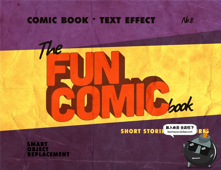 图片[9]-3D立体复古漫画年代感发黄做旧文字效果图层样式PSD模板设计素材-设计猿