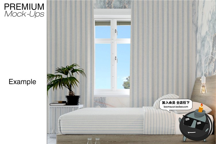 图片[10]-客厅卧室窗帘窗户沙发帘子床上用品样机PSD模板智能贴图PS素材-设计猿