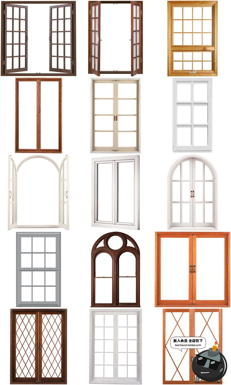 图片[1]-窗户木窗简约后期图片合成装饰png免抠设计元素平面设计PS素材-设计猿