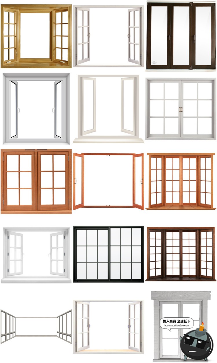 图片[3]-窗户木窗简约后期图片合成装饰png免抠设计元素平面设计PS素材-设计猿