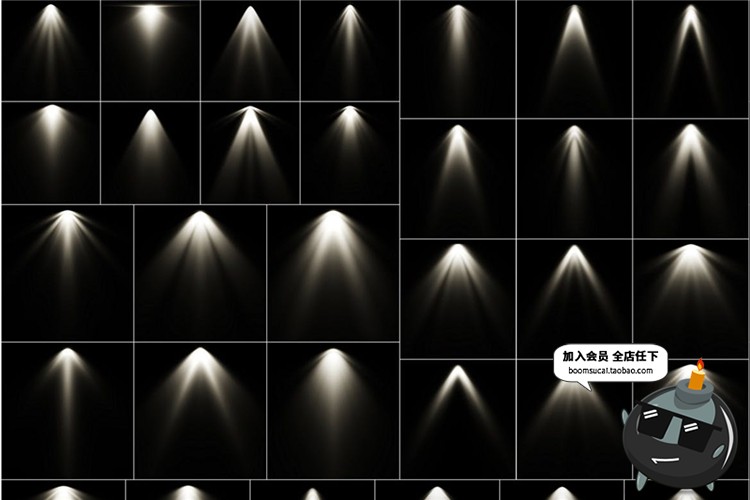 图片[2]-100个舞台灯光聚光灯光束射灯黑底叠加图层效果光效JPG图片素材-设计猿
