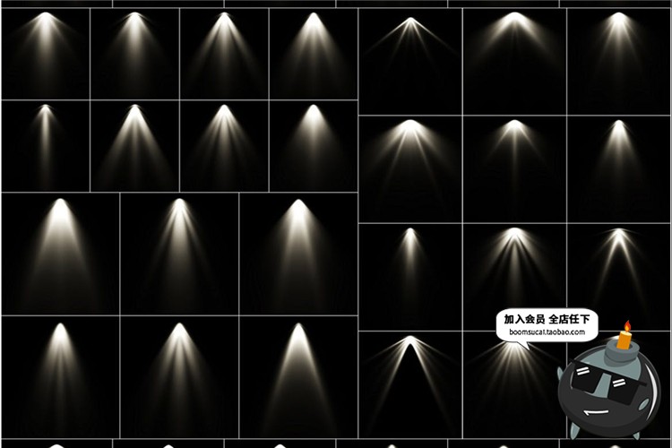 图片[3]-100个舞台灯光聚光灯光束射灯黑底叠加图层效果光效JPG图片素材-设计猿