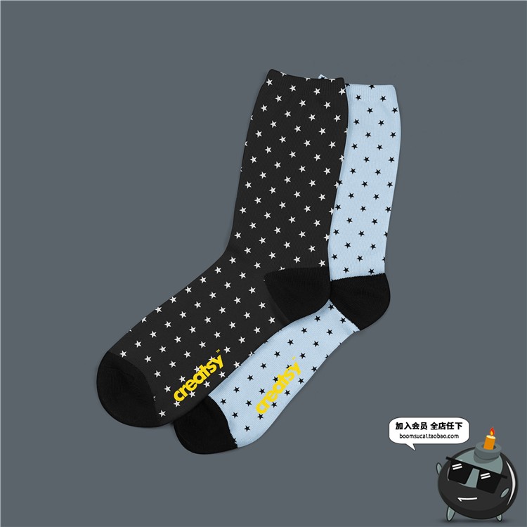 图片[2]-纯棉长袜运动袜棉质袜子吊牌印花品牌提案效果VI贴图样机PSD素材-设计猿