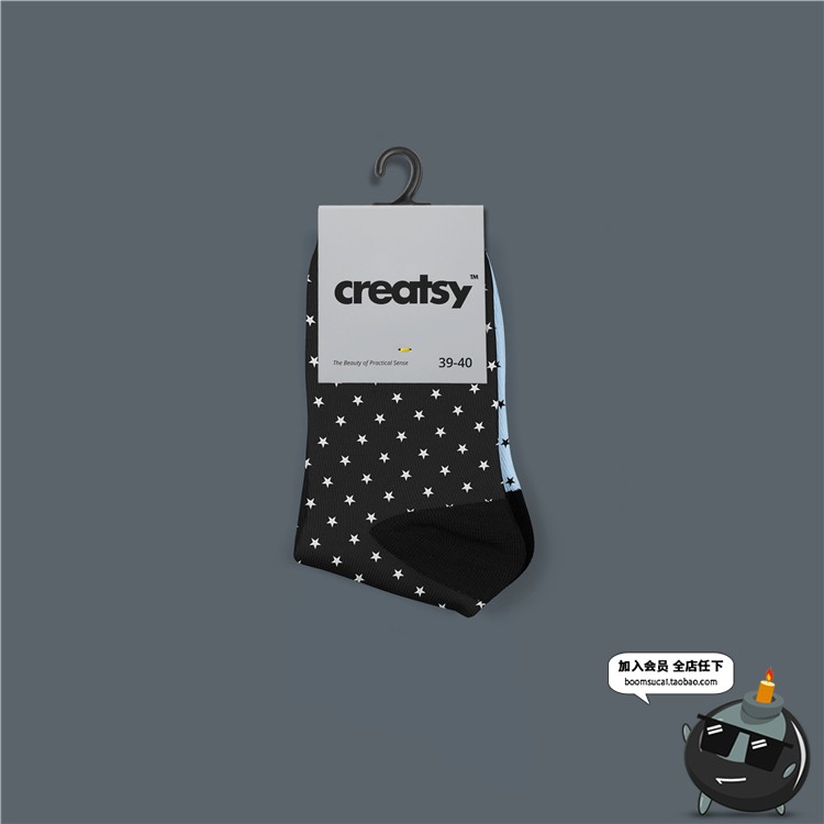 图片[6]-纯棉长袜运动袜棉质袜子吊牌印花品牌提案效果VI贴图样机PSD素材-设计猿