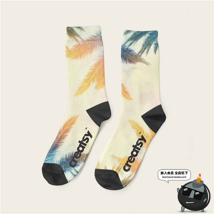 图片[9]-纯棉长袜运动袜棉质袜子吊牌印花品牌提案效果VI贴图样机PSD素材-设计猿