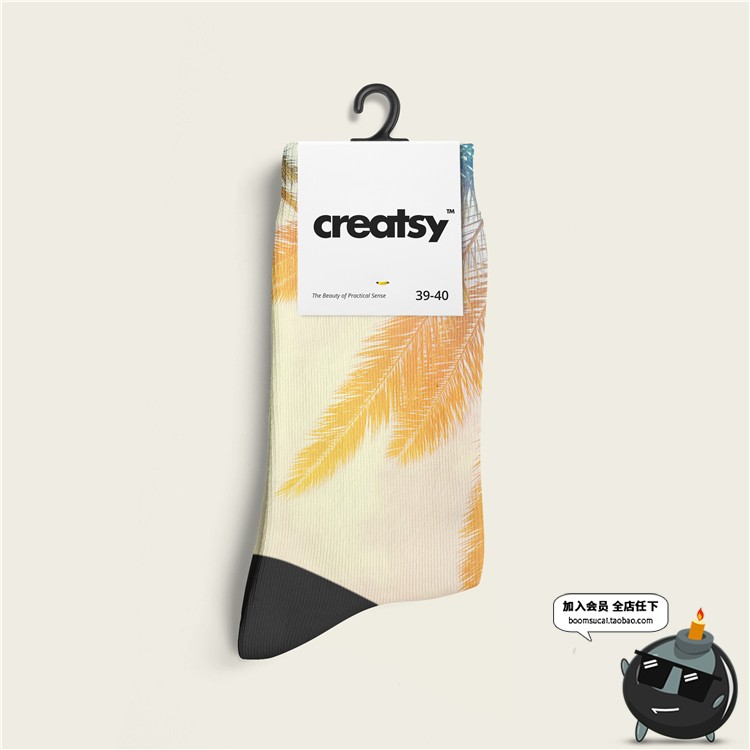 图片[12]-纯棉长袜运动袜棉质袜子吊牌印花品牌提案效果VI贴图样机PSD素材-设计猿