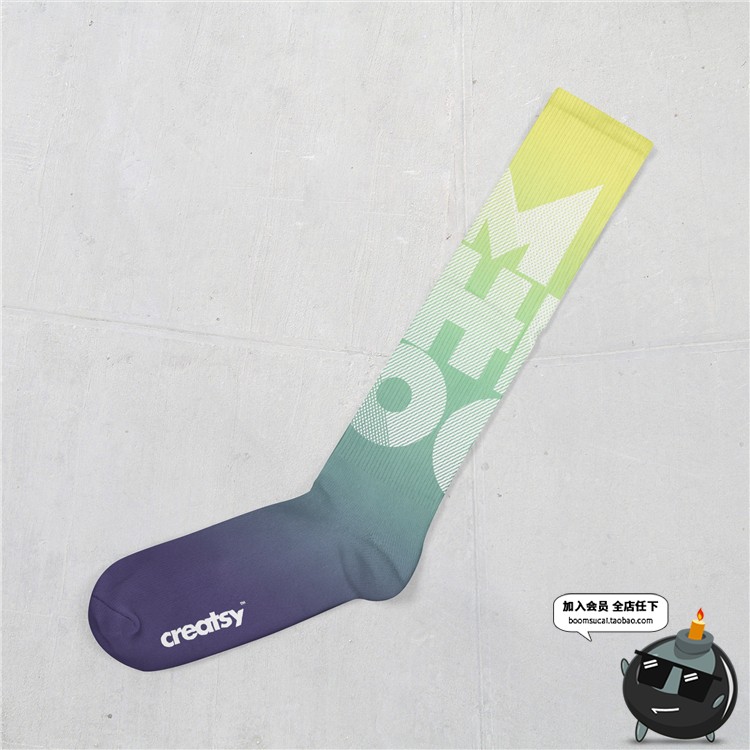 图片[14]-纯棉长袜运动袜棉质袜子吊牌印花品牌提案效果VI贴图样机PSD素材-设计猿