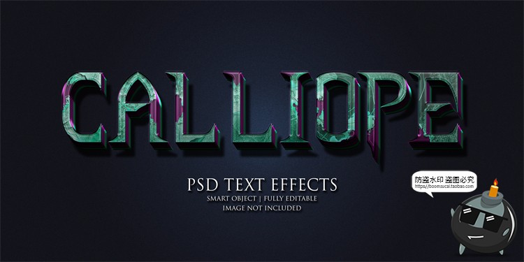 图片[1]-哥特式恶魔魔鬼丛林电影游戏酷炫标题字体特效样式PSD模板PS素材-设计猿