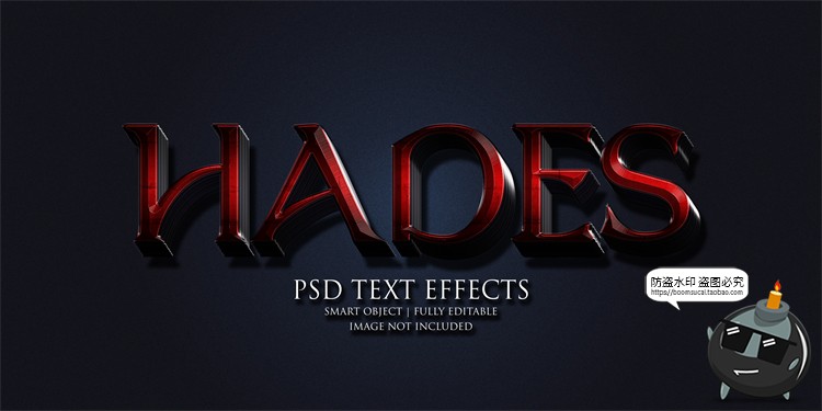 图片[3]-哥特式恶魔魔鬼丛林电影游戏酷炫标题字体特效样式PSD模板PS素材-设计猿