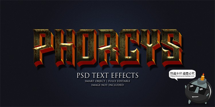 图片[7]-哥特式恶魔魔鬼丛林电影游戏酷炫标题字体特效样式PSD模板PS素材-设计猿