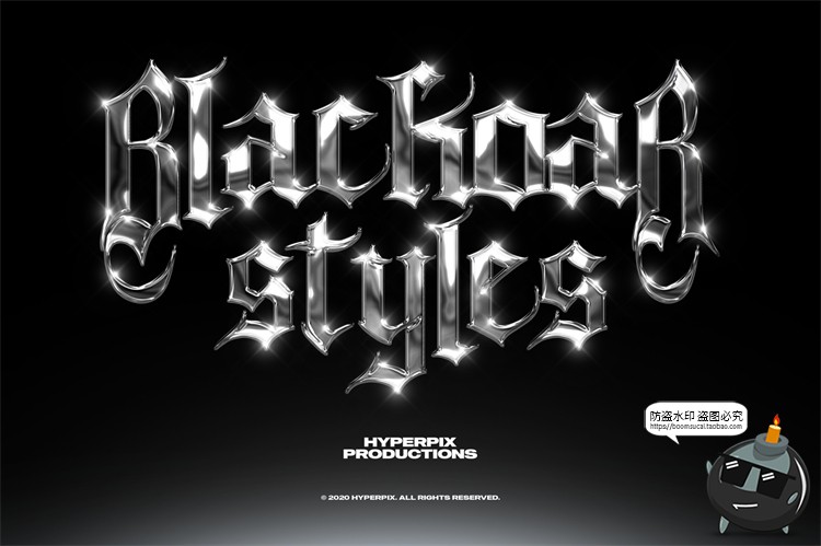 图片[11]-未来派抽象酸性艺术科技铬合金镭射金属文字字体特效PSD模板素材-设计猿