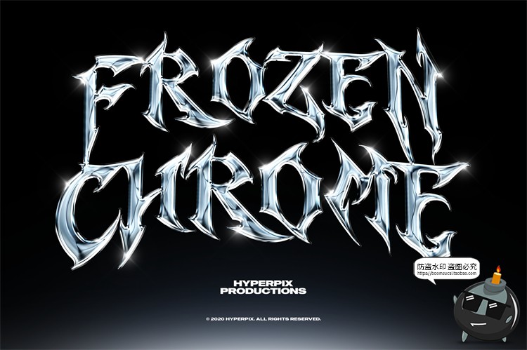 图片[14]-未来派抽象酸性艺术科技铬合金镭射金属文字字体特效PSD模板素材-设计猿