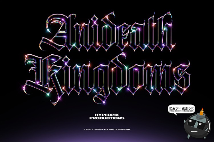 图片[18]-未来派抽象酸性艺术科技铬合金镭射金属文字字体特效PSD模板素材-设计猿