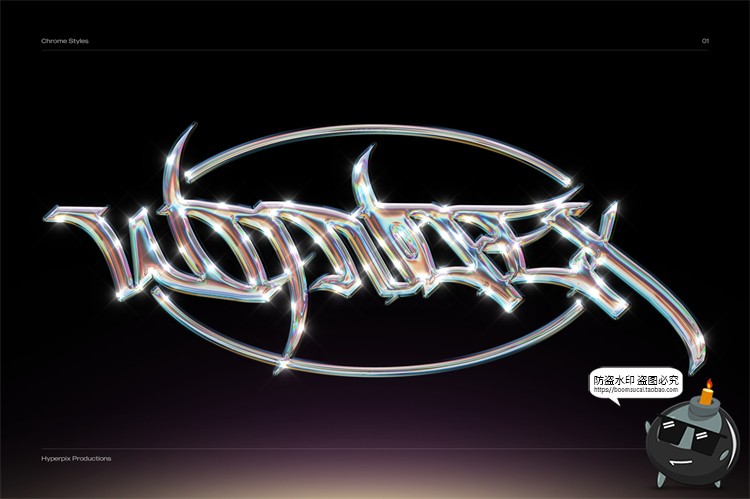 图片[22]-未来派抽象酸性艺术科技铬合金镭射金属文字字体特效PSD模板素材-设计猿