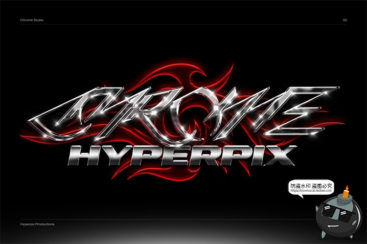 图片[23]-未来派抽象酸性艺术科技铬合金镭射金属文字字体特效PSD模板素材-设计猿