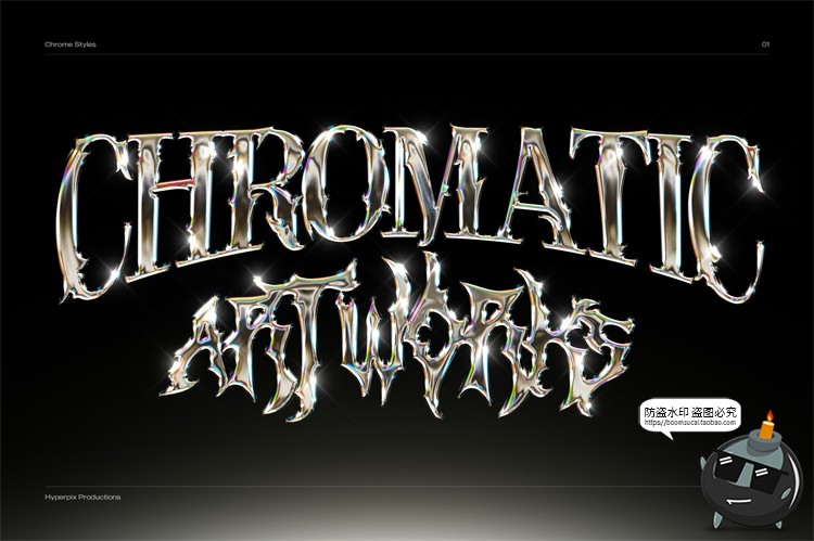图片[32]-未来派抽象酸性艺术科技铬合金镭射金属文字字体特效PSD模板素材-设计猿