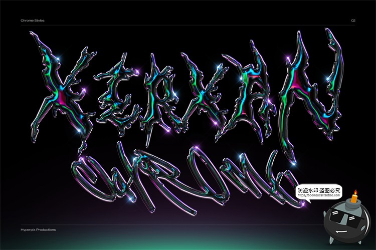 图片[33]-未来派抽象酸性艺术科技铬合金镭射金属文字字体特效PSD模板素材-设计猿